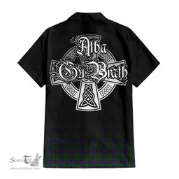 ScotsTee Shop Scottish Wood Clan Crest Tartan Alba Gu Brath Celtic Inspired Tartan Short Sleeve Shirt