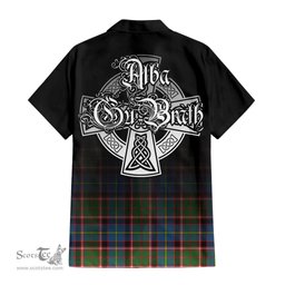 ScotsTee Shop Scottish Stirling Bannockburn Clan Crest Tartan Alba Gu Brath Celtic Inspired Tartan Short Sleeve Shirt