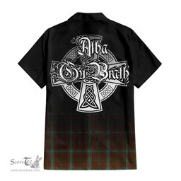 ScotsTee Shop Scottish Seton Hunting Clan Crest Tartan Alba Gu Brath Celtic Inspired Tartan Short Sleeve Shirt