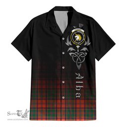 ScotsTee Shop Scottish Stewart of Appin Ancient Clan Crest Tartan Alba Gu Brath Celtic Inspired Tartan Short Sleeve Shirt