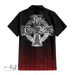 ScotsTee Shop Scottish Rose of Kilravock Clan Crest Tartan Alba Gu Brath Celtic Inspired Tartan Short Sleeve Shirt