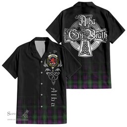 ScotsTee Shop Scottish Wilson Clan Crest Tartan Alba Gu Brath Celtic Inspired Tartan Short Sleeve Shirt
