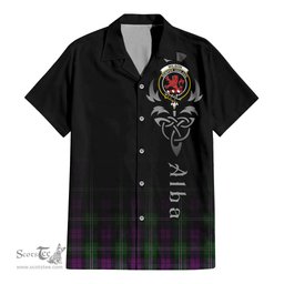 ScotsTee Shop Scottish Wilson Clan Crest Tartan Alba Gu Brath Celtic Inspired Tartan Short Sleeve Shirt