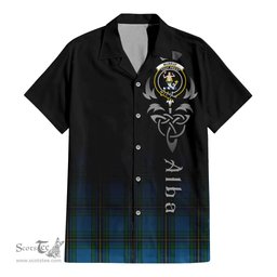 ScotsTee Shop Scottish Murray of Elibank Clan Crest Tartan Alba Gu Brath Celtic Inspired Tartan Short Sleeve Shirt