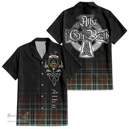 ScotsTee Shop Scottish Thomson Hunting Modern Clan Crest Tartan Alba Gu Brath Celtic Inspired Tartan Short Sleeve Shirt