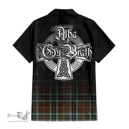 ScotsTee Shop Scottish Thomson Hunting Modern Clan Crest Tartan Alba Gu Brath Celtic Inspired Tartan Short Sleeve Shirt