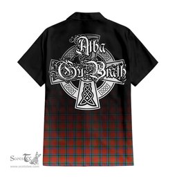 ScotsTee Shop Scottish Sinclair Ancient Clan Crest Tartan Alba Gu Brath Celtic Inspired Tartan Short Sleeve Shirt