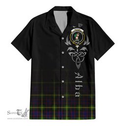 ScotsTee Shop Scottish Watson Modern Clan Crest Tartan Alba Gu Brath Celtic Inspired Tartan Short Sleeve Shirt