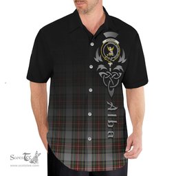 ScotsTee Shop Scottish Stewart Dress Clan Crest Tartan Alba Gu Brath Celtic Inspired Tartan Short Sleeve Shirt