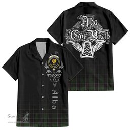 ScotsTee Shop Scottish Sinclair Hunting Clan Crest Tartan Alba Gu Brath Celtic Inspired Tartan Short Sleeve Shirt