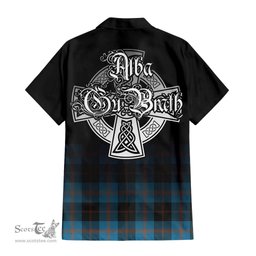 ScotsTee Shop Scottish Horsburgh Clan Crest Tartan Alba Gu Brath Celtic Inspired Tartan Short Sleeve Shirt
