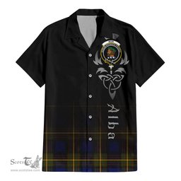 ScotsTee Shop Scottish Muir Clan Crest Tartan Alba Gu Brath Celtic Inspired Tartan Short Sleeve Shirt