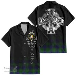 ScotsTee Shop Scottish Oliphant Clan Crest Tartan Alba Gu Brath Celtic Inspired Tartan Short Sleeve Shirt