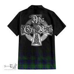 ScotsTee Shop Scottish Oliphant Clan Crest Tartan Alba Gu Brath Celtic Inspired Tartan Short Sleeve Shirt