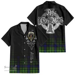 ScotsTee Shop Scottish Rollo Modern Clan Crest Tartan Alba Gu Brath Celtic Inspired Tartan Short Sleeve Shirt