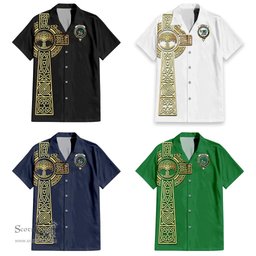 ScotsTee Shop Scottish MacBeth Clan Crest Tartan Golden Celtic Tree Of Life Short Sleeve Shirt