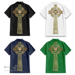 ScotsTee Shop Scottish Shepherd Clan Crest Tartan Golden Celtic Tree Of Life Short Sleeve Shirt