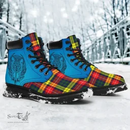 ScotsTee Shop Scottish Buchanan Modern Clan Tartan Celtic Thistle All Season Boots
