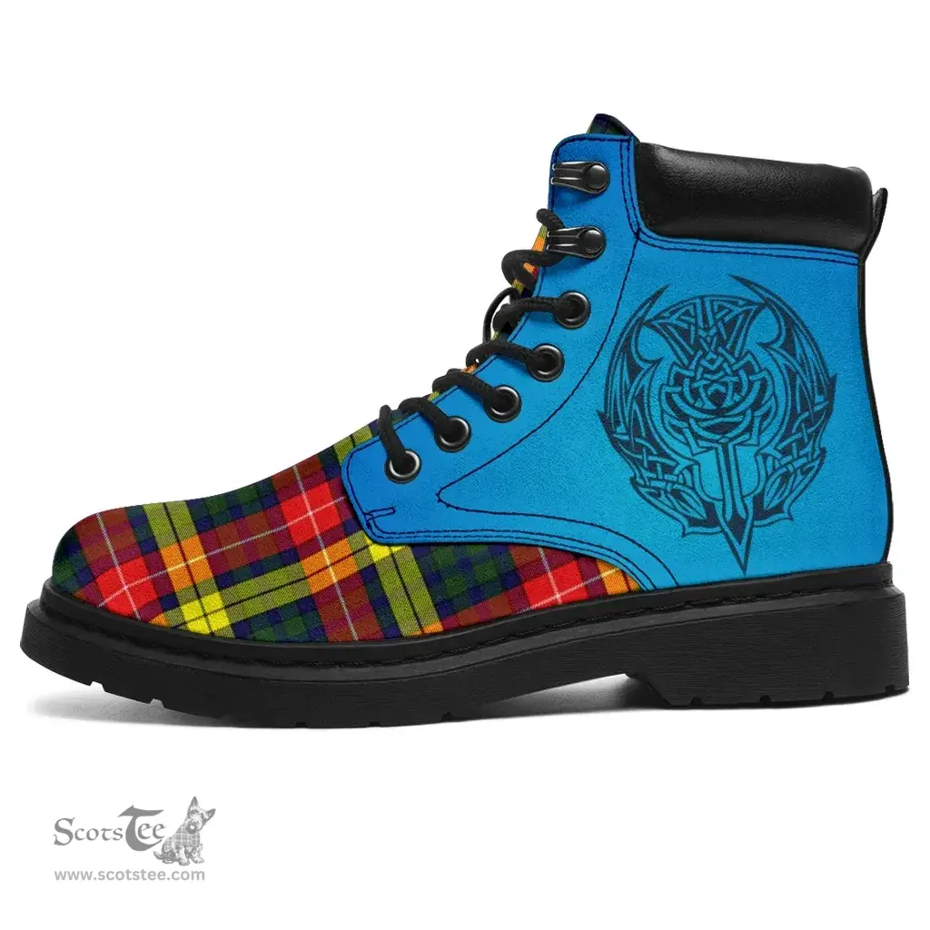 ScotsTee Shop Scottish Buchanan Modern Clan Tartan Celtic Thistle All Season Boots