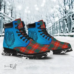 ScotsTee Shop Scottish Chisholm Ancient Clan Tartan Celtic Thistle All Season Boots