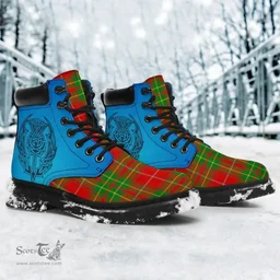 ScotsTee Shop Scottish Burnett Ancient Clan Tartan Celtic Thistle All Season Boots