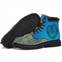 ScotsTee Shop Scottish Balfour Blue Clan Tartan Celtic Thistle All Season Boots