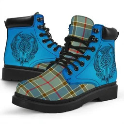 ScotsTee Shop Scottish Balfour Blue Clan Tartan Celtic Thistle All Season Boots