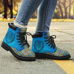 ScotsTee Shop Scottish Balfour Blue Clan Tartan Celtic Thistle All Season Boots