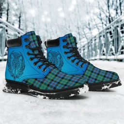 ScotsTee Shop Scottish Campbell Of Cawdor Ancient Clan Tartan Celtic Thistle All Season Boots