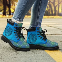 ScotsTee Shop Scottish Macintyre Hunting Ancient Clan Tartan Celtic Thistle All Season Boots