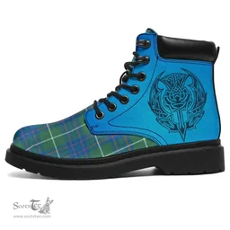 ScotsTee Shop Scottish Macintyre Hunting Ancient Clan Tartan Celtic Thistle All Season Boots