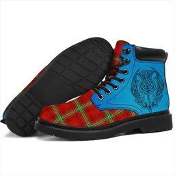 ScotsTee Shop Scottish Morrison Red Modern Clan Tartan Celtic Thistle All Season Boots