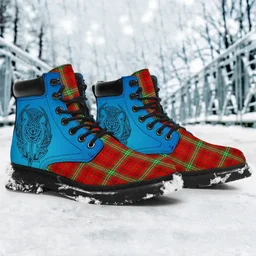 ScotsTee Shop Scottish Morrison Red Modern Clan Tartan Celtic Thistle All Season Boots