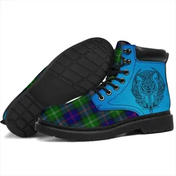 ScotsTee Shop Scottish Macthomas Modern Clan Tartan Celtic Thistle All Season Boots