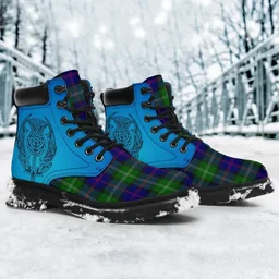 ScotsTee Shop Scottish Macthomas Modern Clan Tartan Celtic Thistle All Season Boots