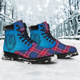 ScotsTee Shop Scottish Graham Of Menteith Red Clan Tartan Celtic Thistle All Season Boots