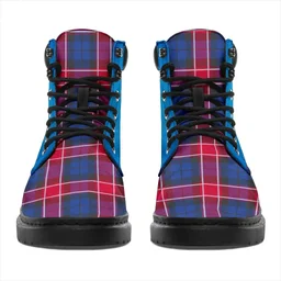 ScotsTee Shop Scottish Graham Of Menteith Red Clan Tartan Celtic Thistle All Season Boots