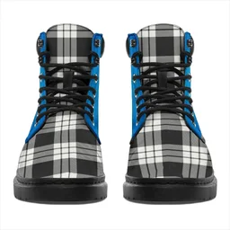 ScotsTee Shop Scottish Macfarlane Black & White Ancient Clan Tartan Celtic Thistle All Season Boots