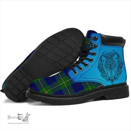 ScotsTee Shop Scottish Johnston Modern Clan Tartan Celtic Thistle All Season Boots