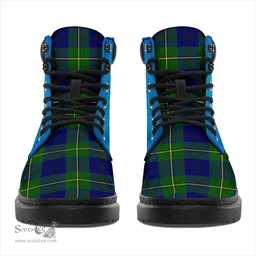 ScotsTee Shop Scottish Johnston Modern Clan Tartan Celtic Thistle All Season Boots