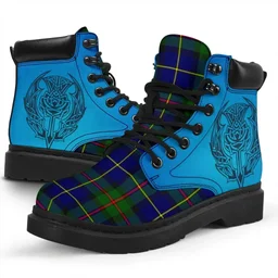 ScotsTee Shop Scottish Macleod Of Harris Modern Clan Tartan Celtic Thistle All Season Boots