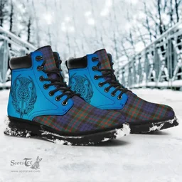 ScotsTee Shop Scottish Fletcher Of Dunans Clan Tartan Celtic Thistle All Season Boots