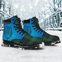 ScotsTee Shop Scottish Macaulay Hunting Ancient Clan Tartan Celtic Thistle All Season Boots