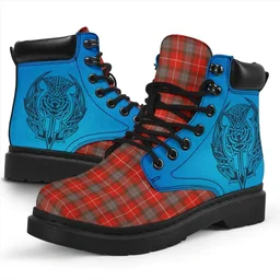 ScotsTee Shop Scottish Fraser Weathered Clan Tartan Celtic Thistle All Season Boots