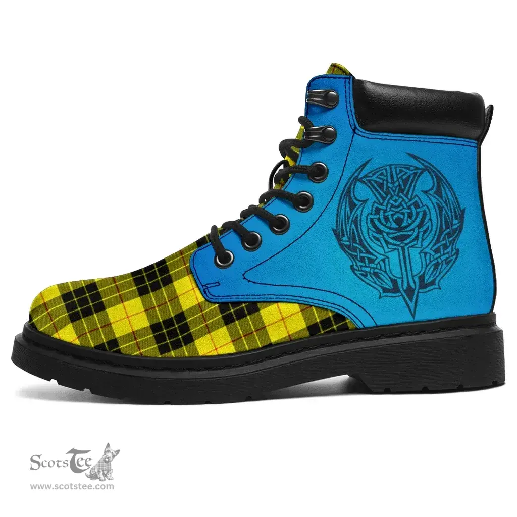 ScotsTee Shop Scottish Macleod Of Lewis Modern Clan Tartan Celtic Thistle All Season Boots