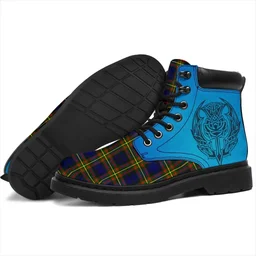 ScotsTee Shop Scottish Maclellan Modern Clan Tartan Celtic Thistle All Season Boots