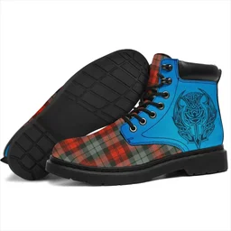 ScotsTee Shop Scottish Maclachlan Weathered Clan Tartan Celtic Thistle All Season Boots
