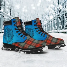 ScotsTee Shop Scottish Maclachlan Weathered Clan Tartan Celtic Thistle All Season Boots