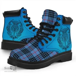 ScotsTee Shop Scottish Mackay Blue Clan Tartan Celtic Thistle All Season Boots