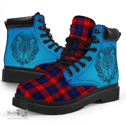 ScotsTee Shop Scottish Maclachlan Modern Clan Tartan Celtic Thistle All Season Boots